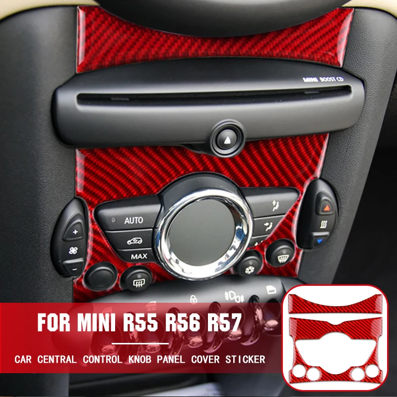 

Углеродное волокно для Mini Cooper Hardtop R56 Clubman R55 трансформер R57 аксессуары Автомобильная Центральная ручка управления Панель наклейка