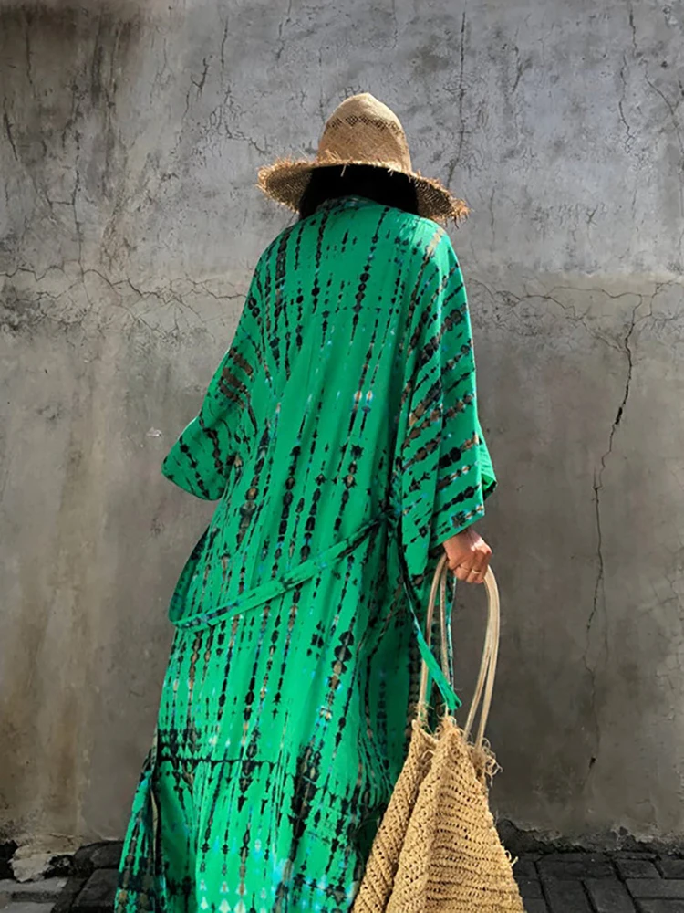 Пляжная накидка в стиле оверсайз с принтом змеиной кожи летнее винтажное кимоно