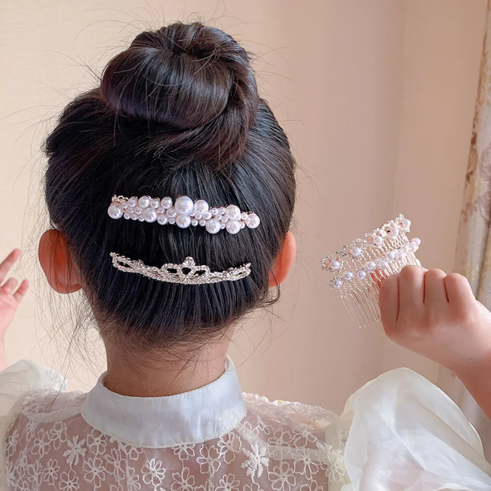

Pearl Bridal Crystal Clip Hair Pin Hair Ornaments Jewelry Wedding for Women Hair Braiding Insert Comb Korean Accessories