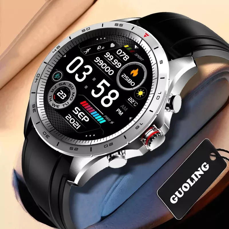 

2022 New Men Health Smart Watch 1.32inch 360*360HD Pixel Display Screen Sport Fitness Tracker Bluetooth Music Men Smartwatch+box