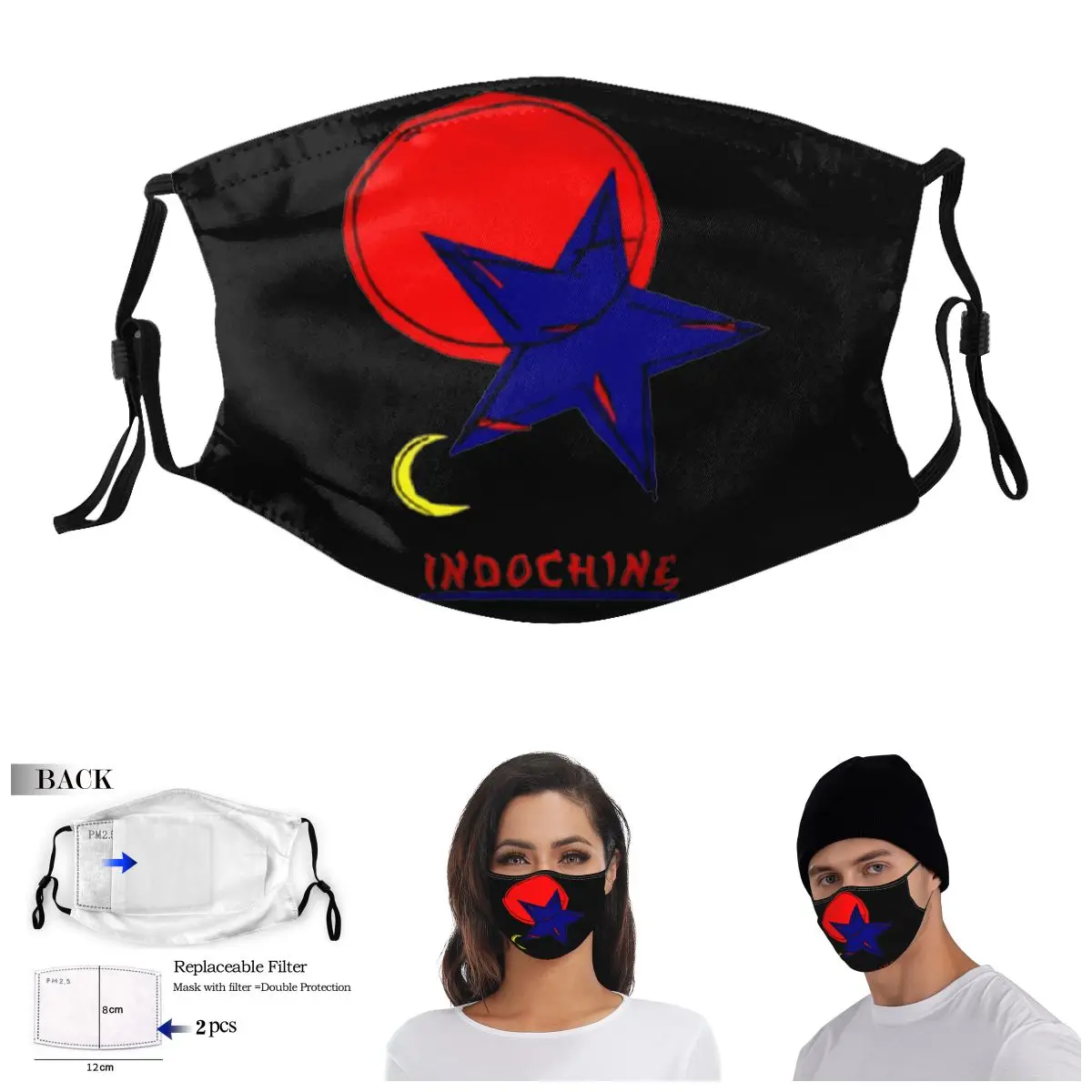 

Best Selling Of Indochine fleet Adult Dust Mask Humor Graphic Domino Activated Carbon Filter Mask
