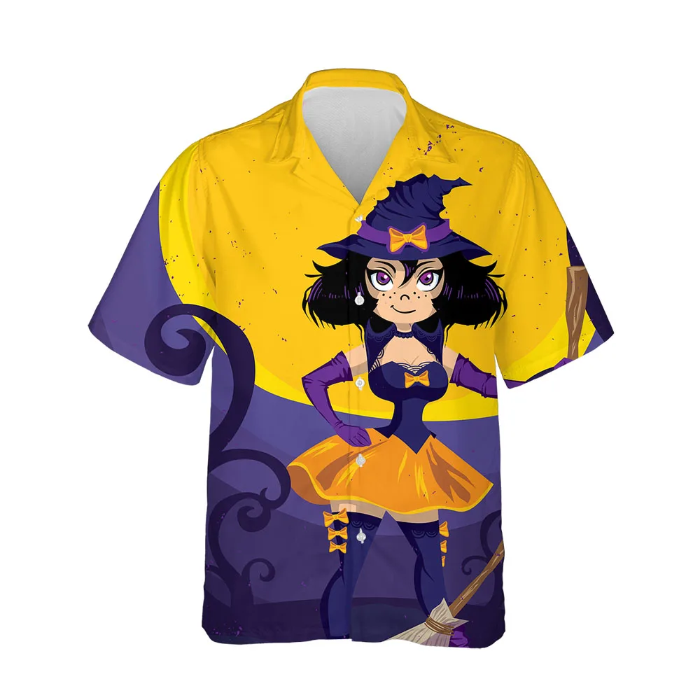 Jumeast 3D Halloween Festival Clothing Blouses Casual Streetwear Mens Hawaiian Shirt Short Sleeve Breathable Fashion Men Shirt