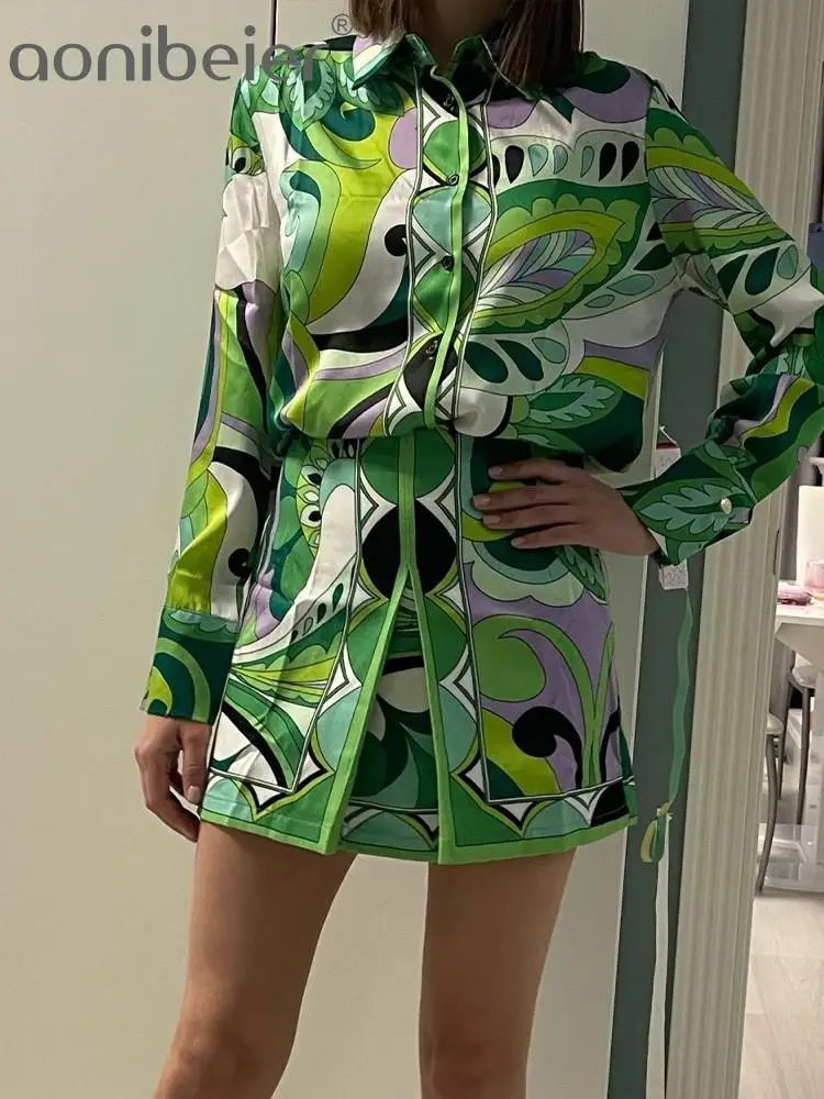 Женские повседневные Костюмы Aonibeier рубашка с длинным рукавом и прямые брюки