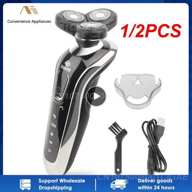 

1/2PCS New Electric Razor Rechargeable Electric Shaver For Men Wet & 4D Floating Heads Shaving Machine Beard Trimmer Hair