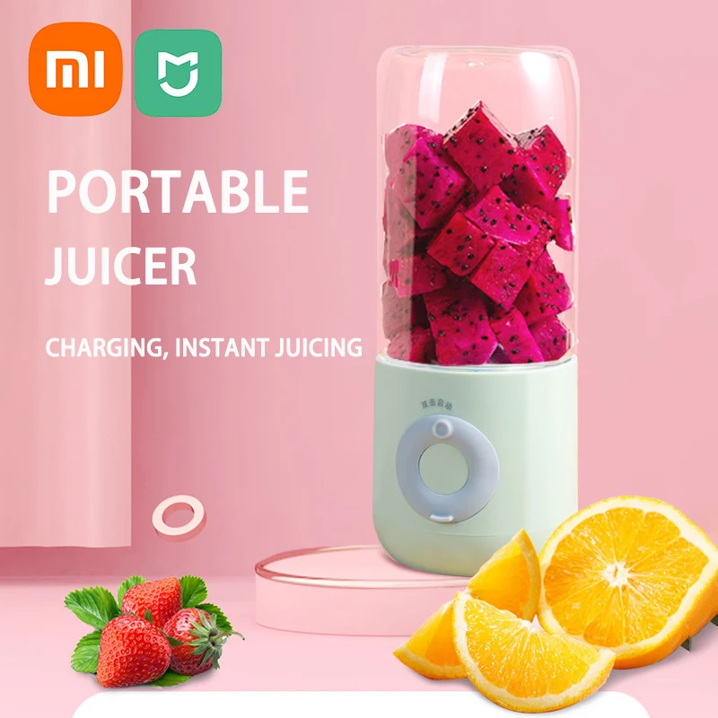 Xiaomi Mijia New Mini Portable Blender Fruit Juicer Electric Juicer Machine Kitchen Extractor Cup Wireless Charging 500ML Gift