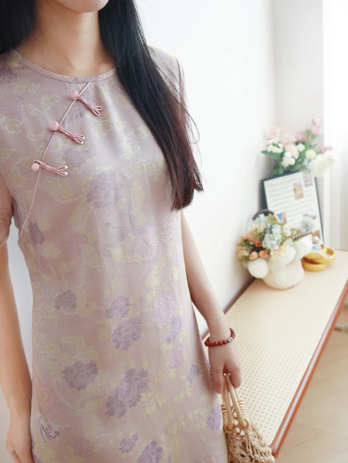 BirdTree 24 мм 50% шелковые элегантные платья женские жаккардовые с коротким рукавом