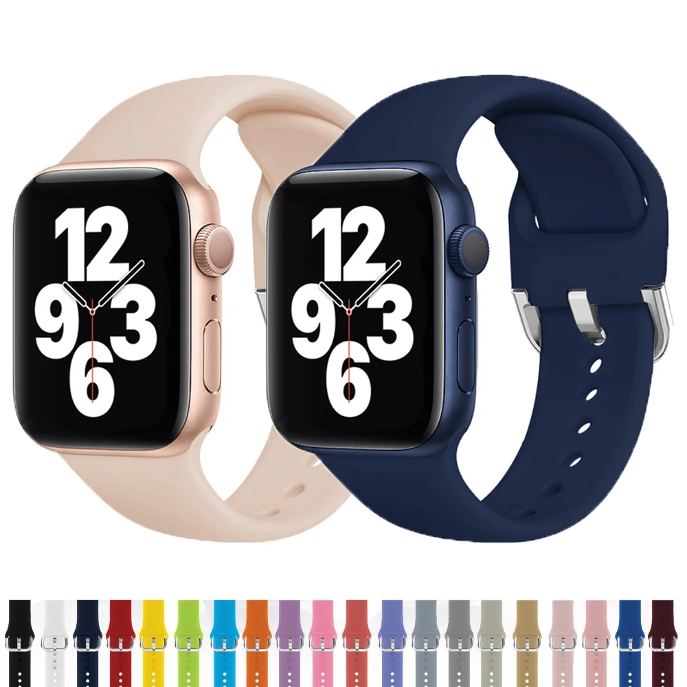 

Ремешок силиконовый для Apple Watch 40 мм 44 мм 45 мм 41 мм 38 мм 42 мм 44 45 мм