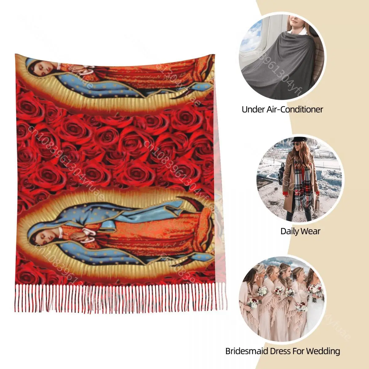 Женский шарф с кисточками длинные мягкие двусторонние шарфы из пашмины в стиле