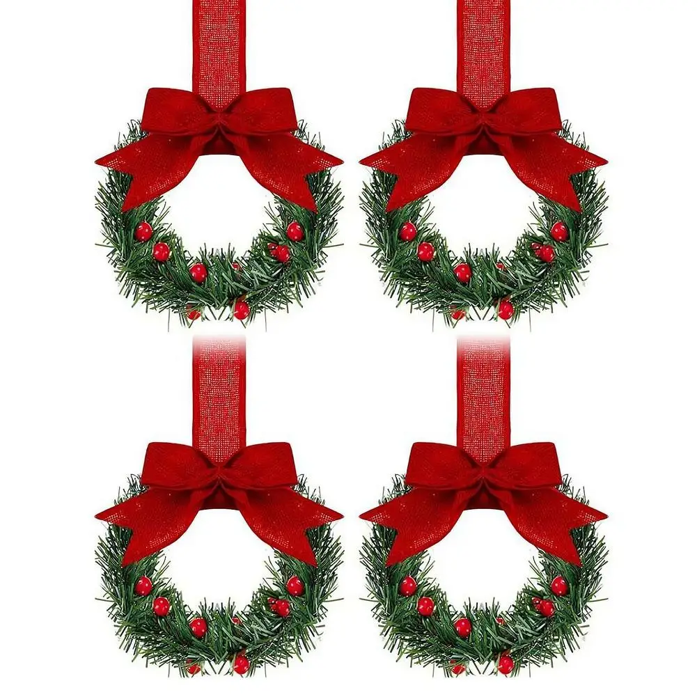 Красный цветок побег обратный рулон 4 шт. Рождественский шкаф лента ягодный бант