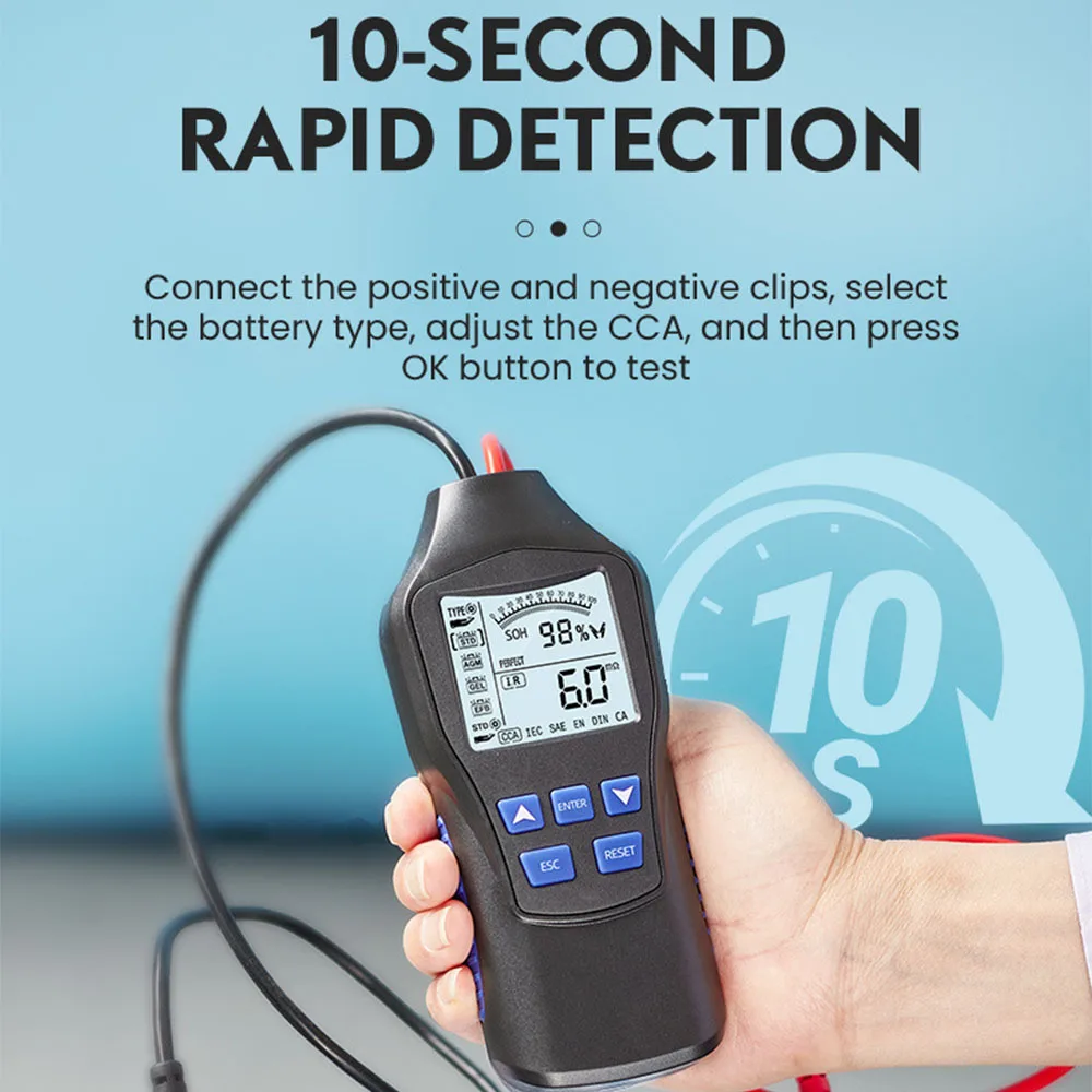 Интеллектуальный тестер автомобильного аккумулятора 12 В/24 В автомобильная вилка