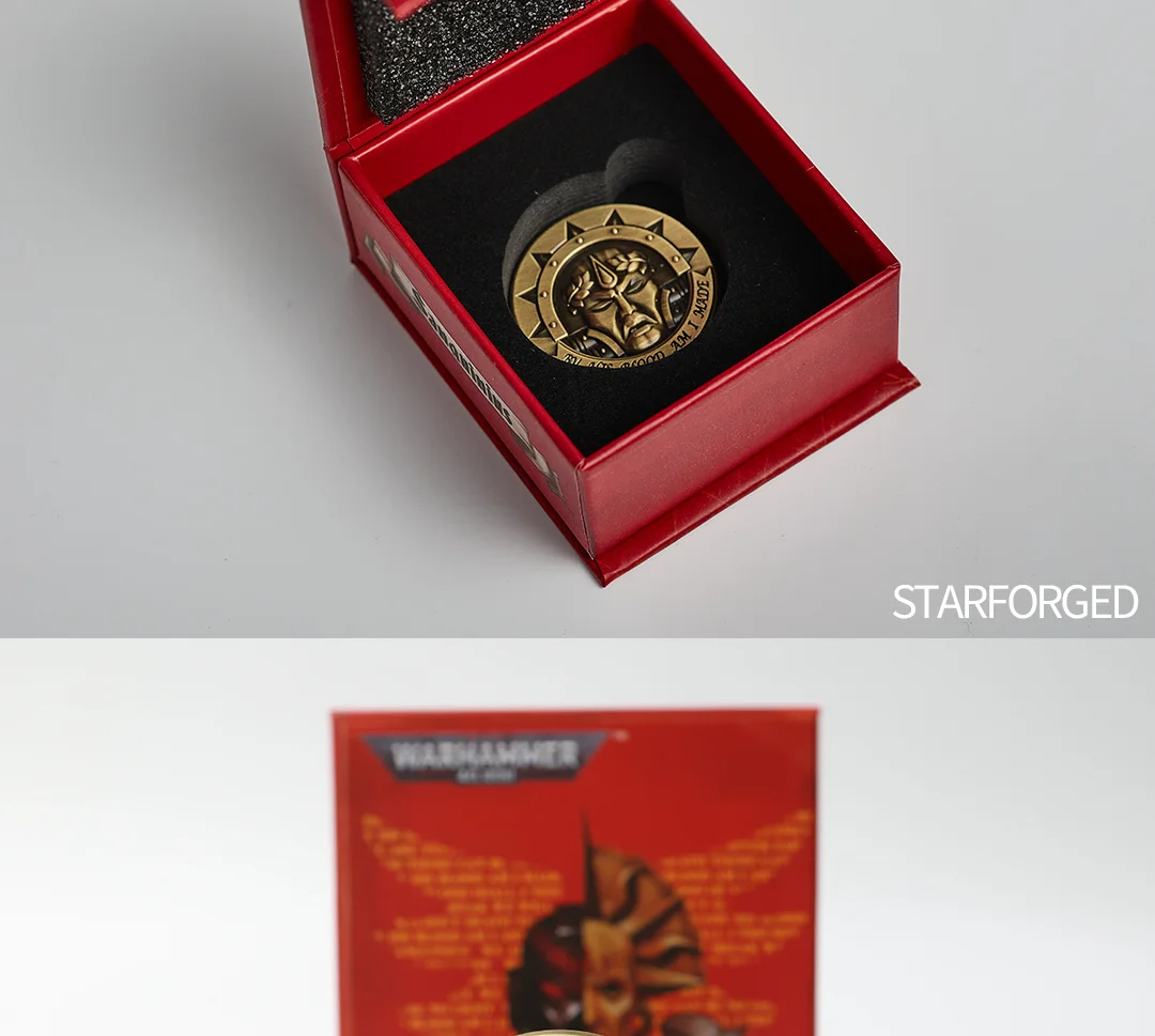 Фото Монета Warhammer 40K Blood Angels Clicking Coin Sanguinius Другие коллекционные монеты Starforged Рождественский подарок №3