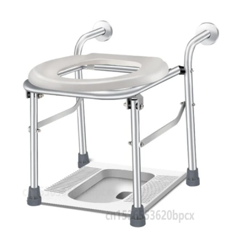 Стул для туалета Squat Change To Sit, складывающийся, изготовленный из алюминиевого сплава, для пожилых и беременных женщин, выдерживающий нагрузку до 180 кг.