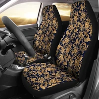 navy gold decor floral flowers car seat covers pair 2 front seat covers car seat protector car accessories