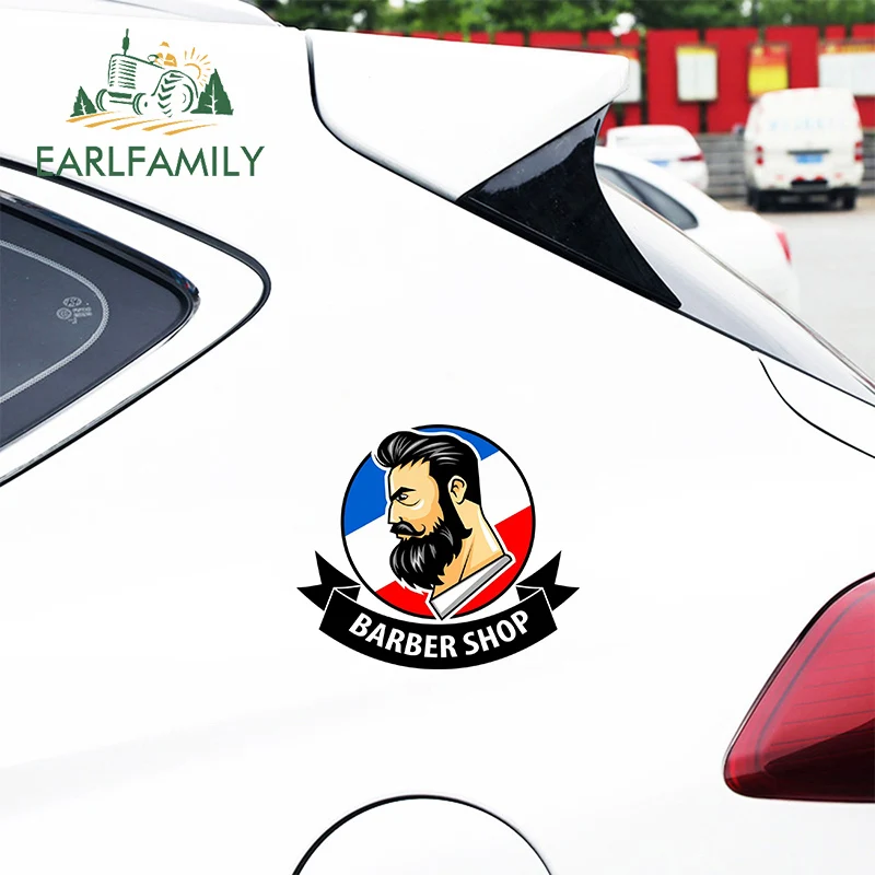 EARLFAMILY 13cm for Barber Shop Auto Decal DIY Occlusion Scratch Fashion Decals 3D Car Stickers Decoration Suitable VAN RV - купить по