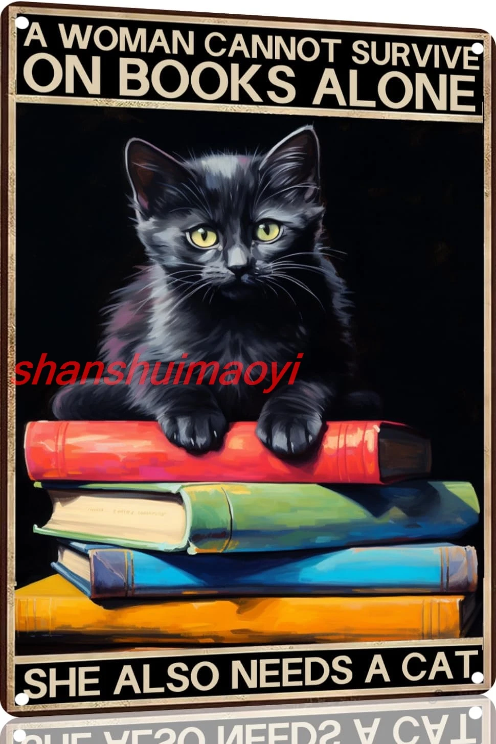 Металлическая жестяная вывеска MAI винтажная металлическая с изображением кота