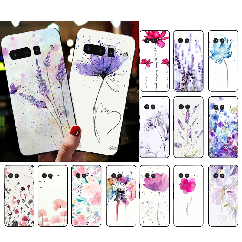 

Flower Dandelion Lotus lavender Phone Case for Google Pixel 7 Pro 7 6A 6 Pro 5A 4A 3A Pixel 4 XL Pixel 5 6 4 3 XL 3A XL 2 XL
