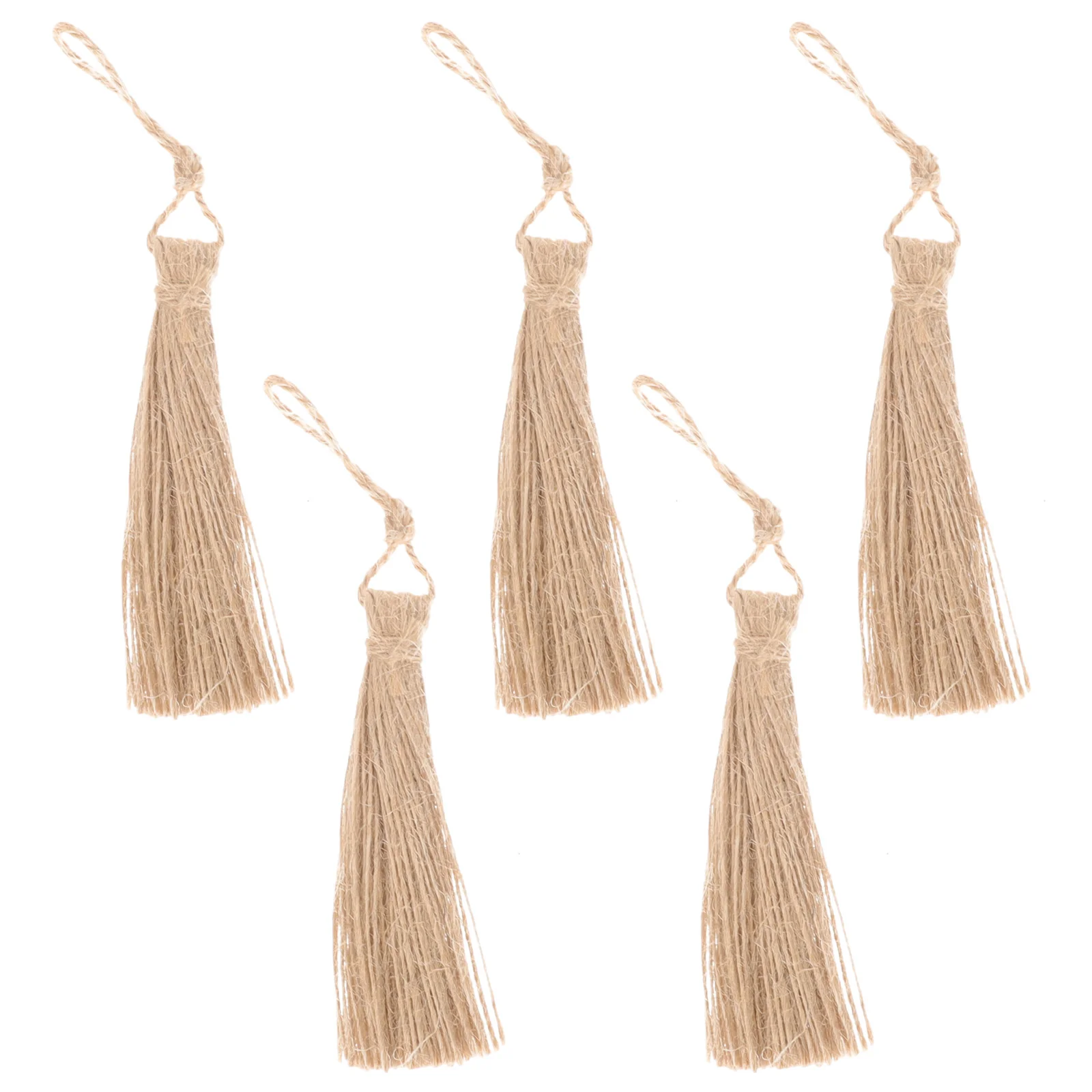 

5 Pcs Crafts Making Material Jute String Burlap Rope Tassels Bookmark Tassels Manual Handmade Sewing Tassels