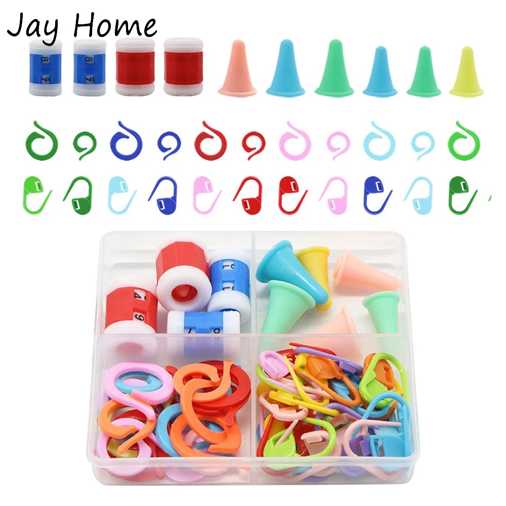 

40PCS Knitting Tool Accessory Kit Crochet Locking Stitch Markers & Knitting Needles Point Protectors Sewing Stitching Weaving