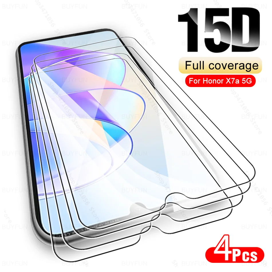 

4Pcs Tempered Glass For Honor X7a 5G 2023 Protective Glass Honar Honer X7 A X 7a HonorX7a RKY-LX2 6.75'' Armor Screen Protector