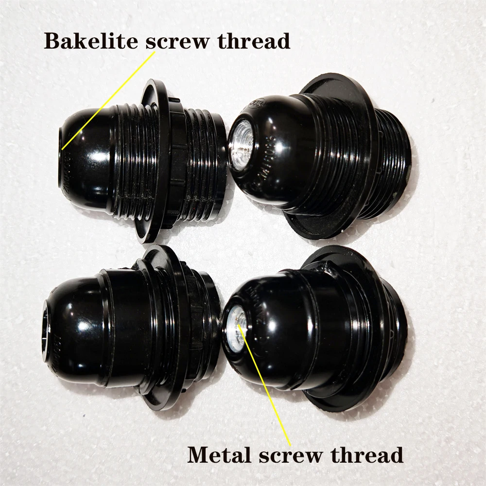 Винтажный бакелитовый пластик E27 цоколь лампы винтовой держатель фитинги
