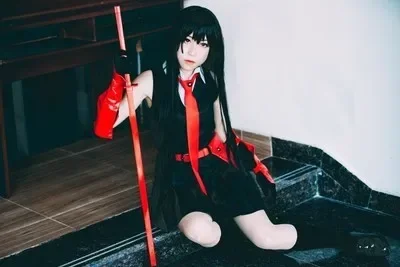 5 шт. Akame Ga KILL косплей черное платье без рукавов униформа наряд аниме костюмы для