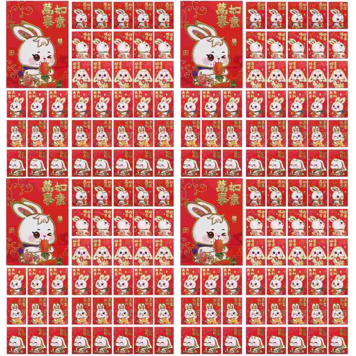 

240 Zodiac Rabbit Red Envelopes 2023 Red Packets Chinese New Year Pockets