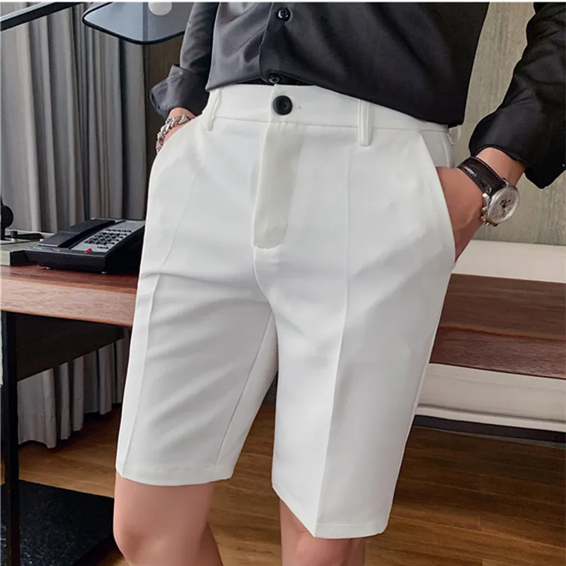 2022 Summer Shorts Men Korean Fashion Bottoms Casual Pants Knee Length Streetwear Slacks Cool Fashion Shorts Breathable S-3XL