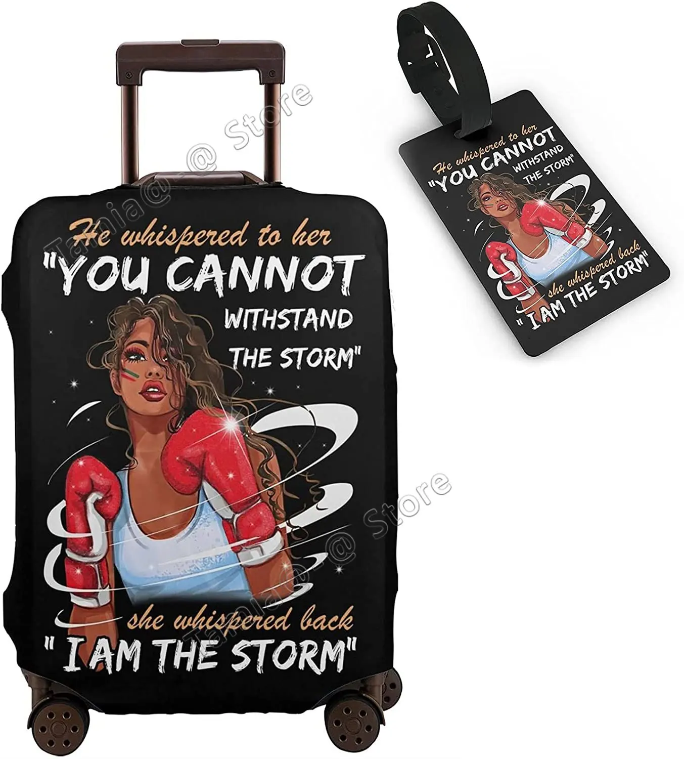 Travel Suitcase Protector African American Girl Elastic Protective Washable Luggage Cover With Concealed Zipper Suitable