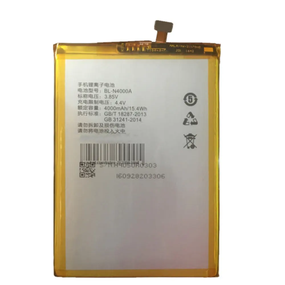 

Battery 4000mAh 15.4Wh 3.85V Bl-n4000a for Gionee GN5003 gn5003s V187PRO BL-N4000A Cell phone batterie