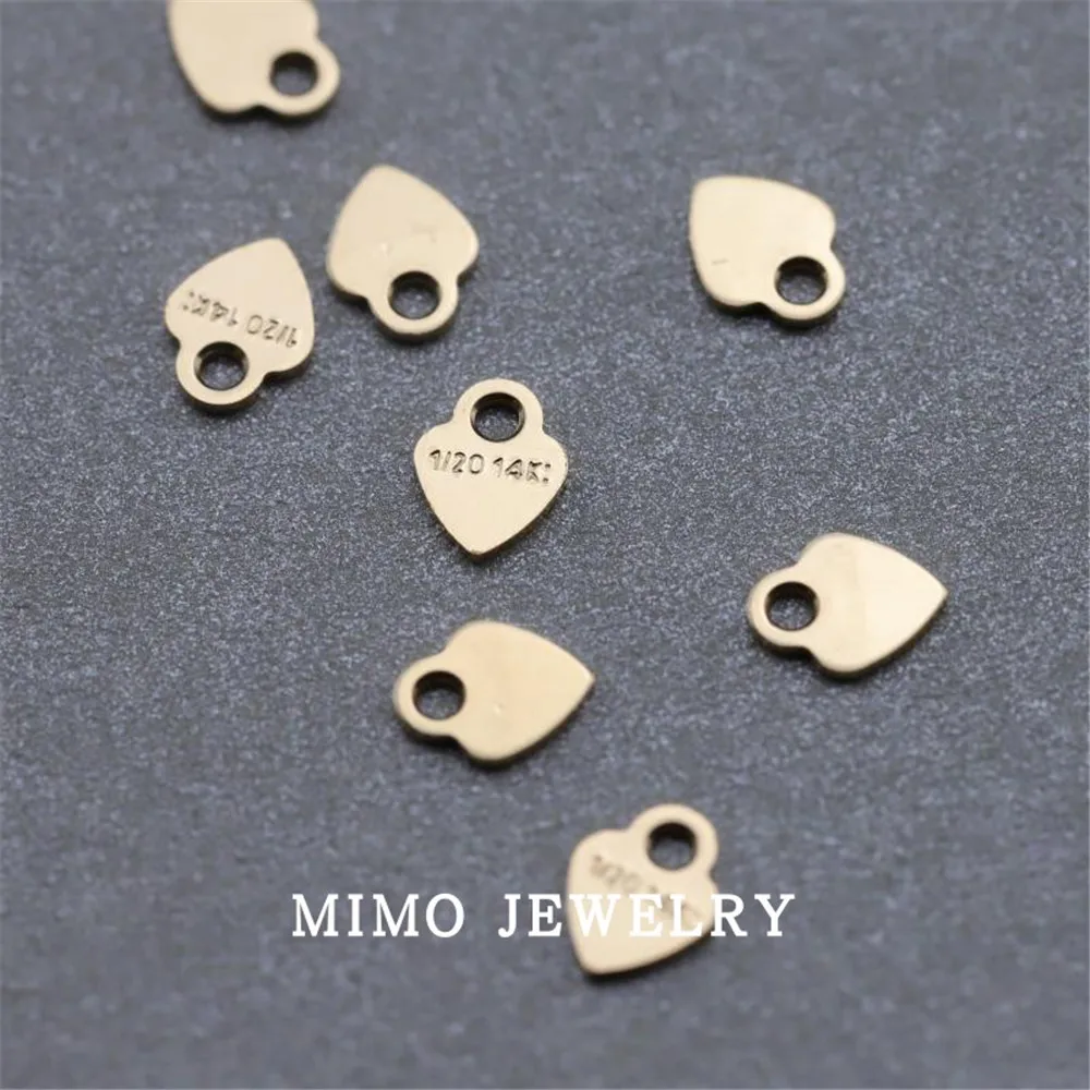 

United States imports 14K Gold Filled heart shaped mini label pendant tail pendant accessories DIY accessories