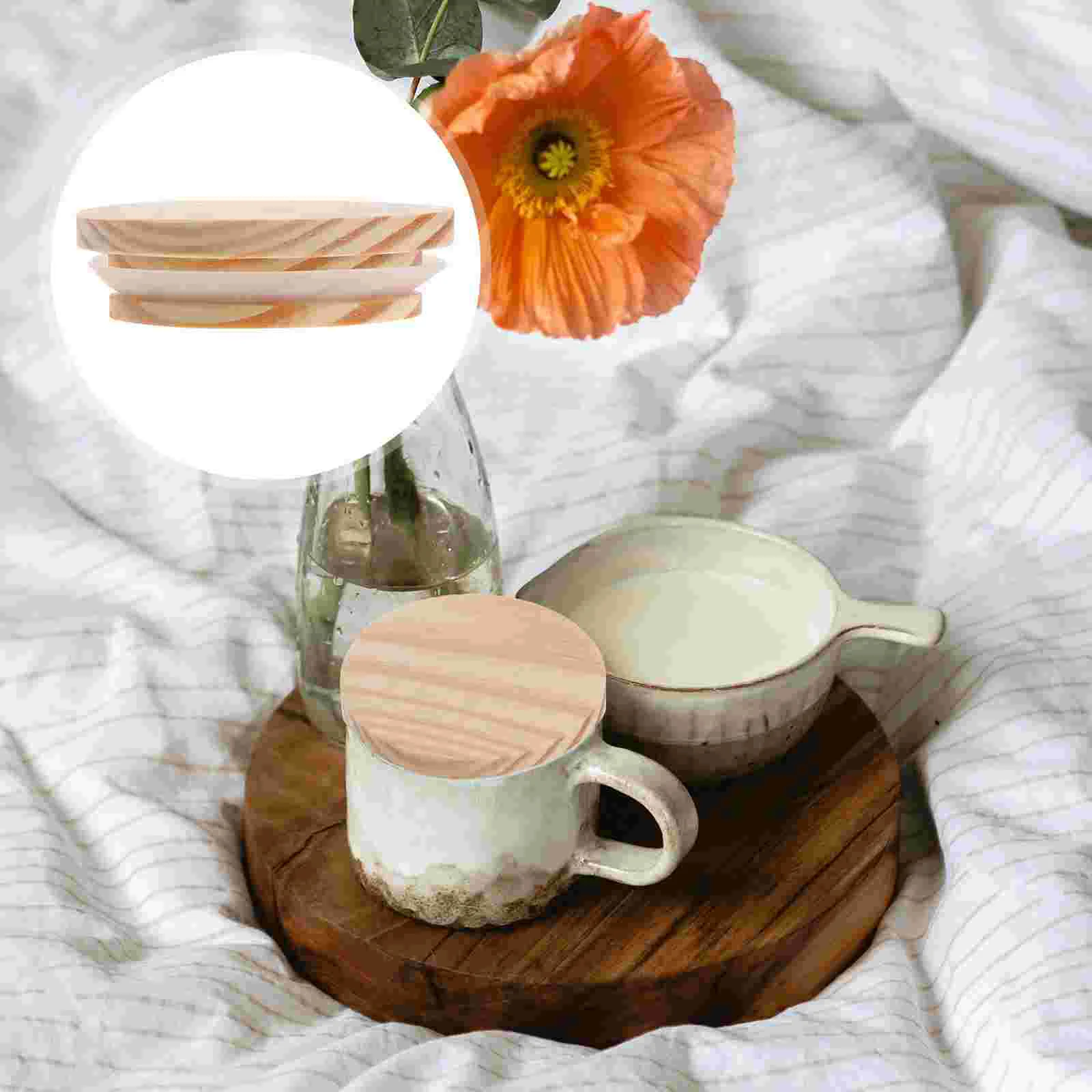 

Lids Jar Mason Lid Canning Mouth Wooden Regularwood Cup Bottle Widejars Cover Storage Mug Seal Reusable Tea Can Yogurt Fit Pine