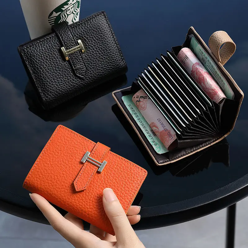 

PU Card Holder Multiple Card Slots Card Holder Women's Exquisite Short Wallet Coin Purse Large Capacity Card Cash Storage Pouch