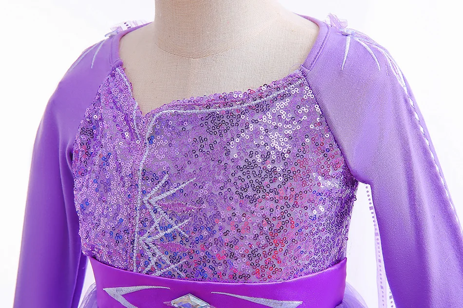 Бальное платье Эльзы Холодное сердце с длинной скользящей короной принцессы для