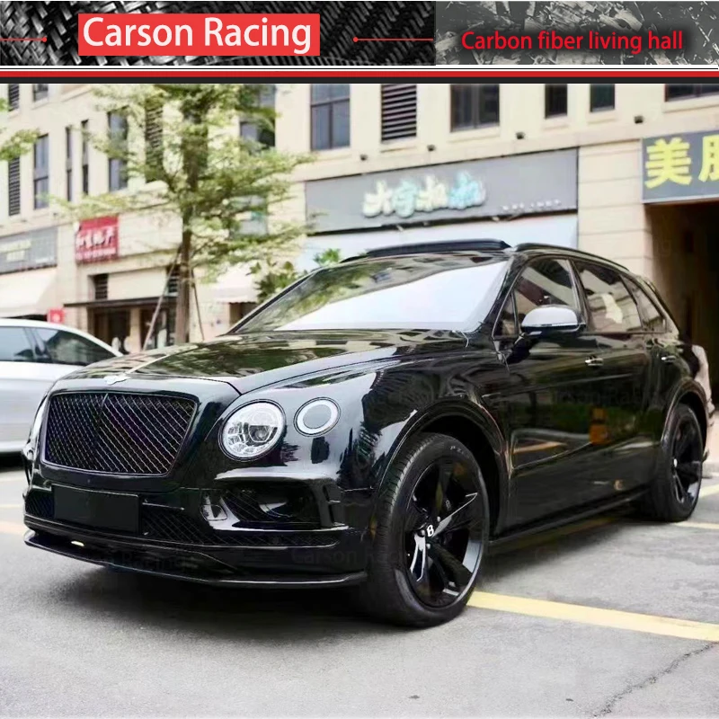 

For Bentley Bentayga Upgrade W12 Real Carbon Fiber Body Kit For Bentley Front Bumper Lip Rear Diffuser Spoiler