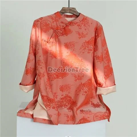 2024 китайский стиль Улучшенный принт с диагональной передней пряжкой Топ Чонсам