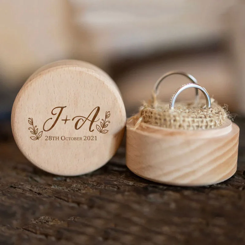 Gift for Her Personalized Ring Box Wedding Engagement Ring Dish Storage Custom Wooden Ring Keepsake Engraved Wedding Vows images - 6