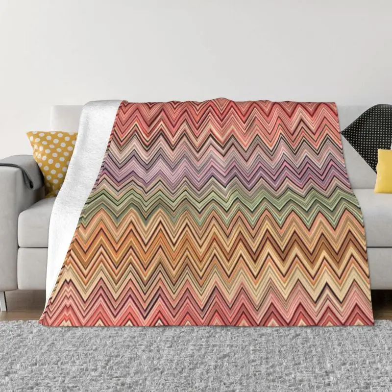 

Домашнее одеяло в стиле бохо зигзаг, мягкое Фланелевое шикарное одеяло с абстрактным геометрическим рисунком зигзаг, для дивана, офиса, кровати, флисовое осеннее покрывало