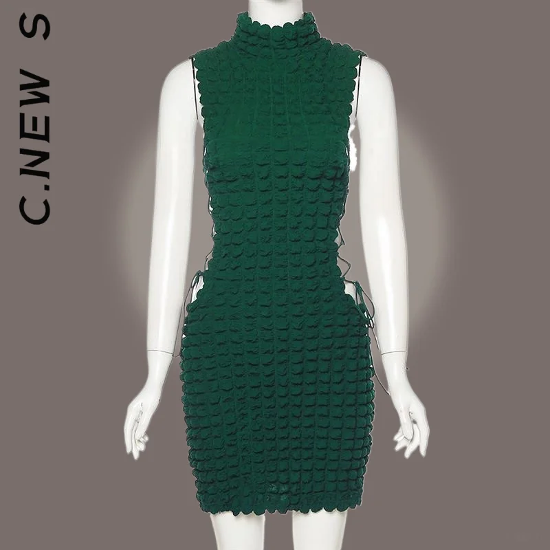 Женское многослойное платье в клетку с высоким воротником Y2K |