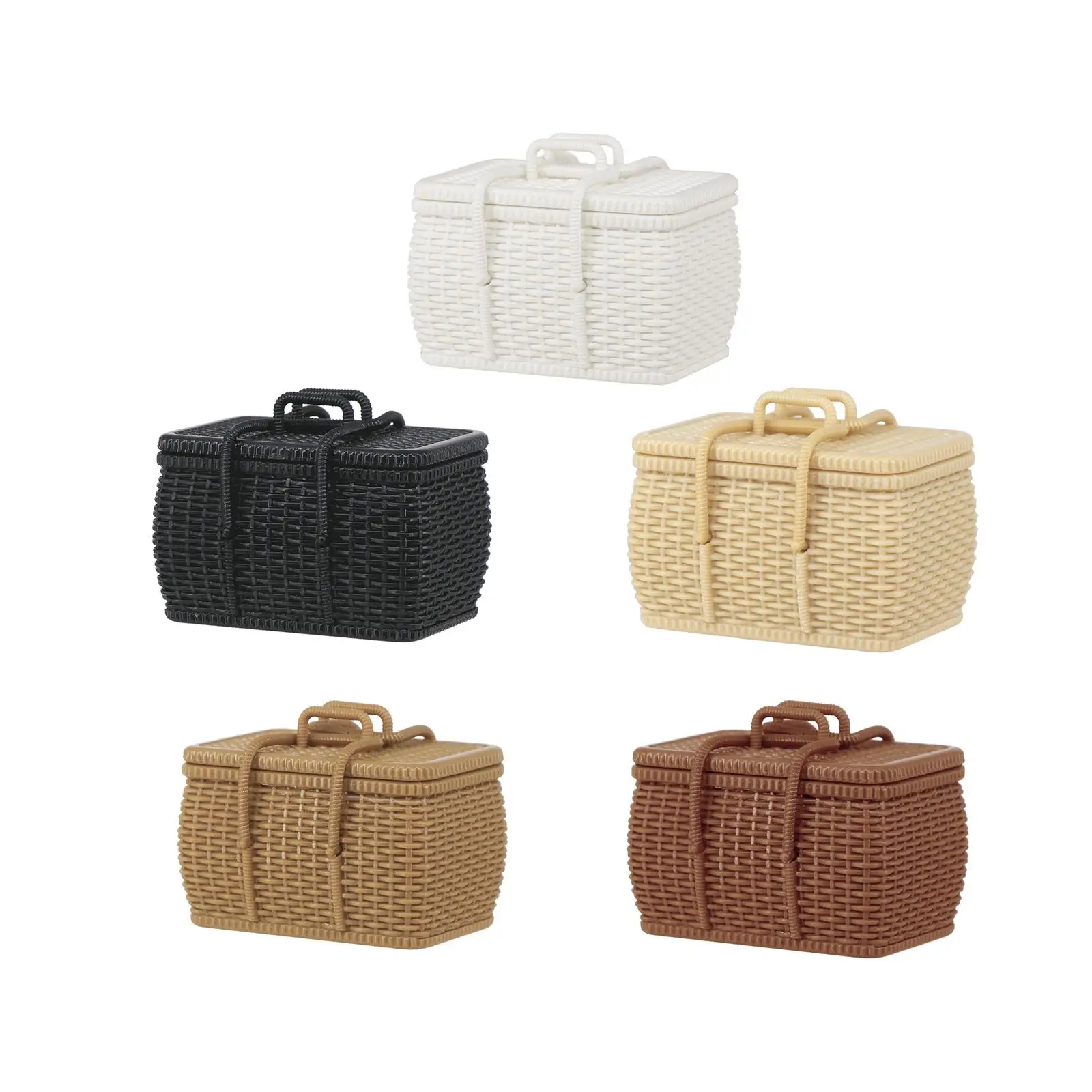 

1/6 Doll House Basket Decoration Miniature Woven Basket for Building Kits Action Figures Supplies DIY Scenery Garden