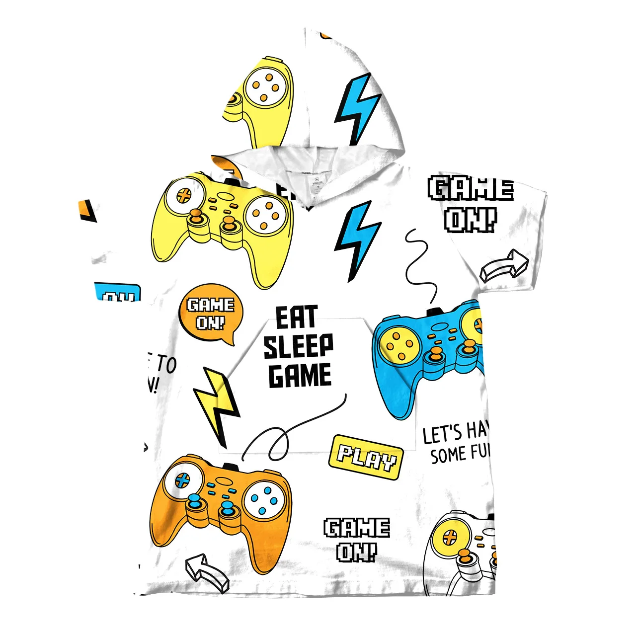 

Cartoon Game Hoodied Towel Men Women Wetsuit Changing Robe Poncho Beach Towel Gamepad Hooded Shirt Swim Pool Gym Bath Towels