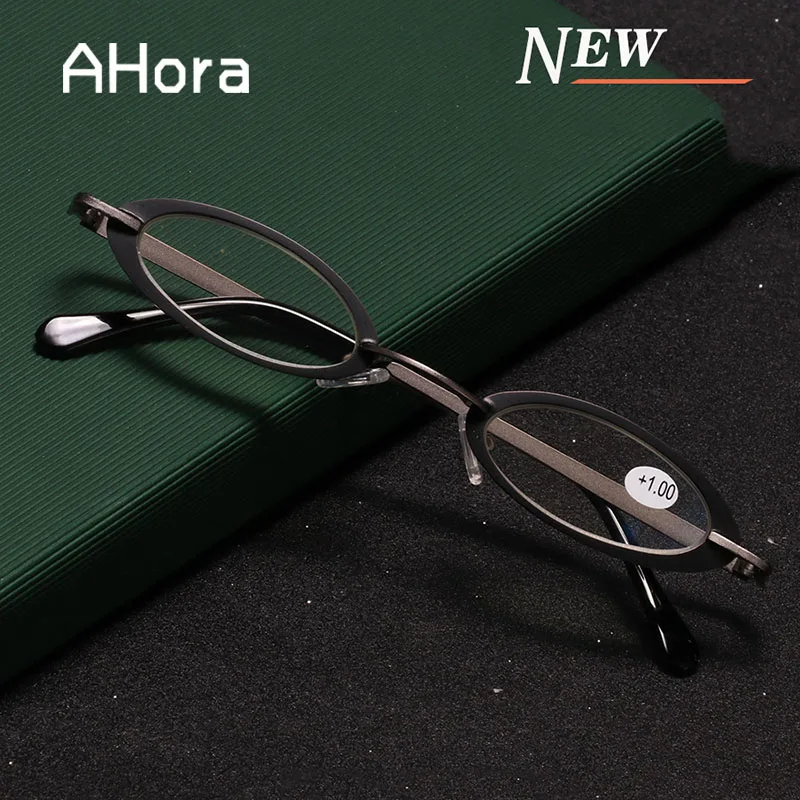 

Ahora Portable Small Frame Women&Men Reading Glasses Alloy Blocking Blue Light Presbyopic Eyeglasses +1.0+1.5+2.0+2.5+3.0+3.5