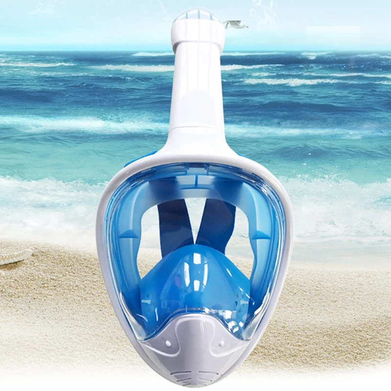 

Blue Diving Mask Silicone Diving Mask Adult Snorkeling Swimming Diving Mask Wide View Anti-Fog Anti-Leak