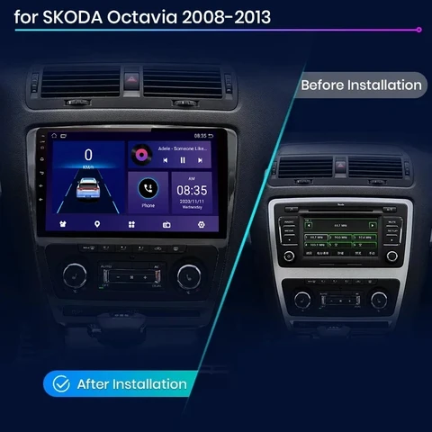 JIUYIN Android 12 автомобильное радио для Skoda Octavia 2 A5 2004-2013 мультимедийный видеоплеер навигация 2Din Стерео DVD Carplay головное устройство