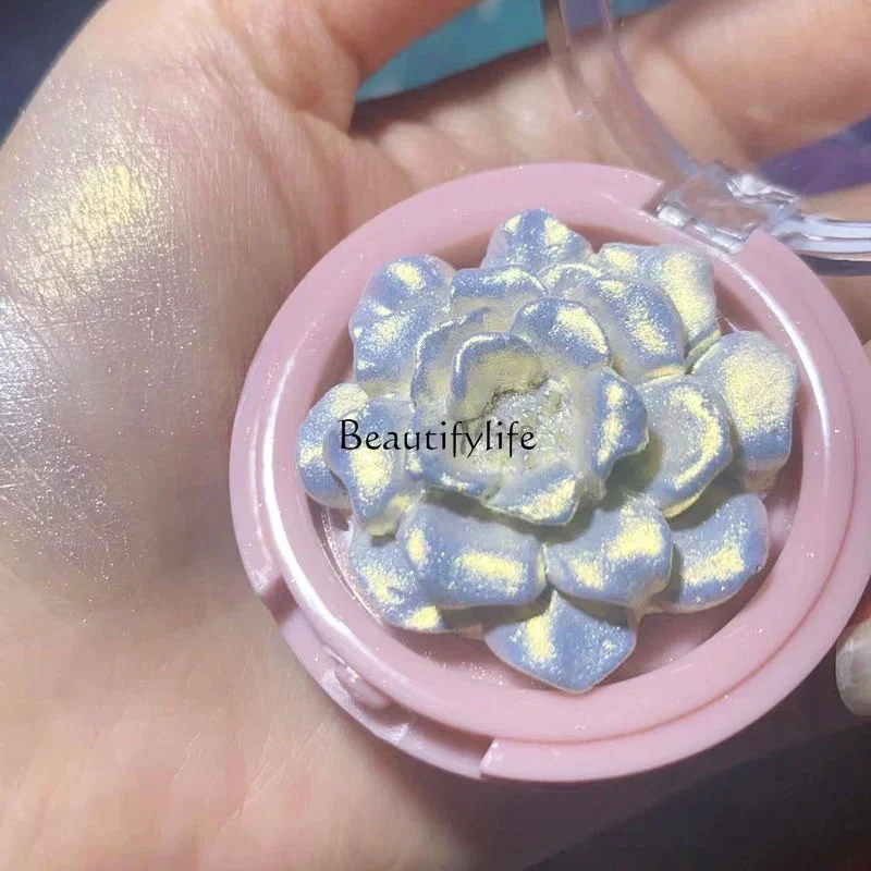 Трехмерная розовая пудра для хайлайтера румяна мигающий контур компактная