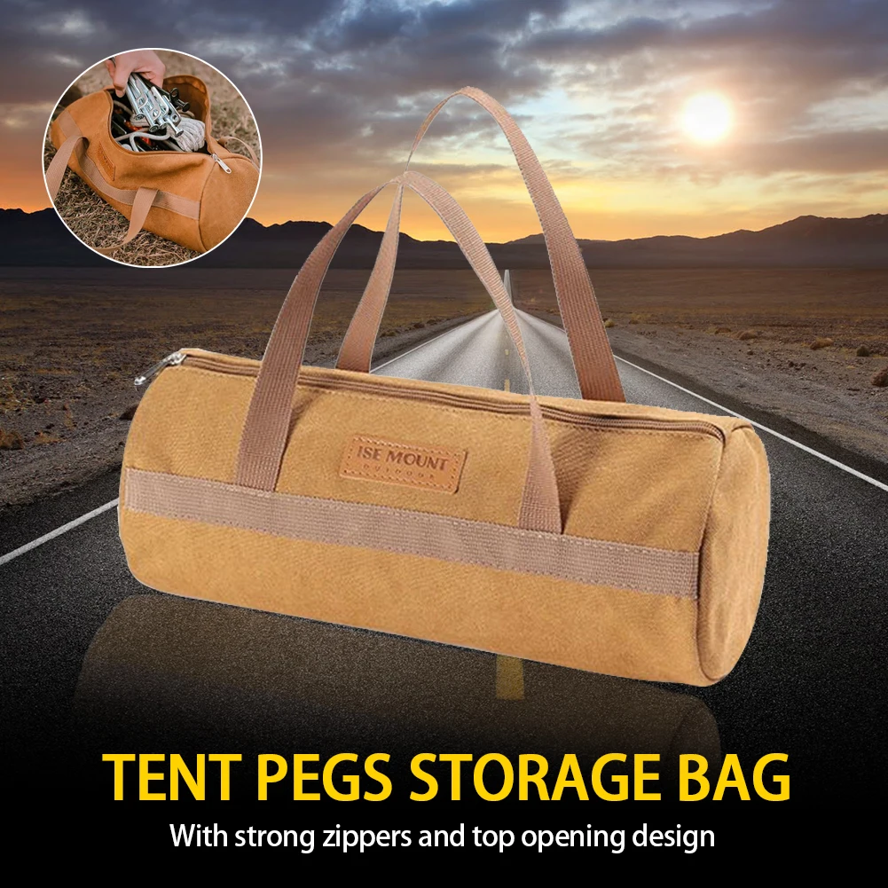 

Outdoor Portable Large Capacity Camping Tent Peg Ground Nail Storage Bag Tent Hammer Long Ground Nail Storage Bag For Travel