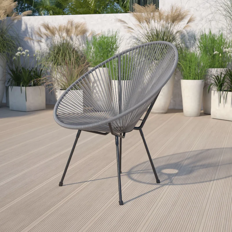 

Flash Furniture Valencia Oval Comfort Series Take Ten Grey Papasan Lounge Chair Outdoor Chair Garden Furniture
