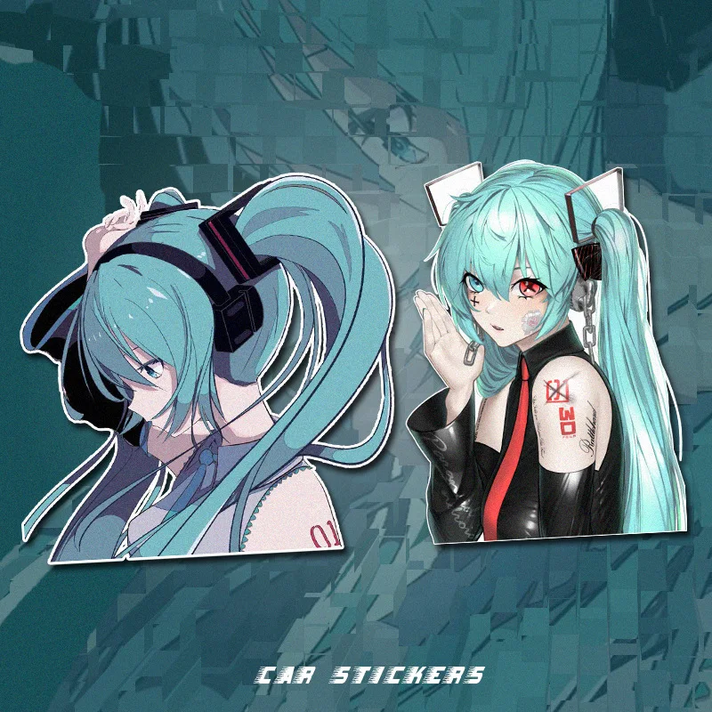 

Two-dimensional Anime Hatsune Miku Personality Cartoon Decoration Luggage Car Scratches Cover Stickers Wholesale