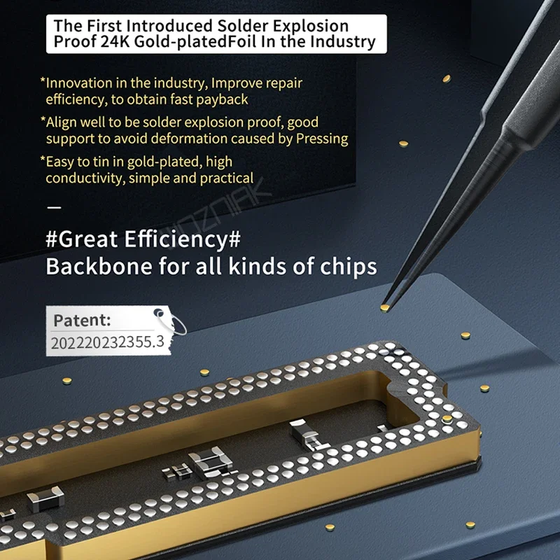 Qianli iAtlas 24k Взрывозащищенная позолоченная искусственная ремонт Shim для