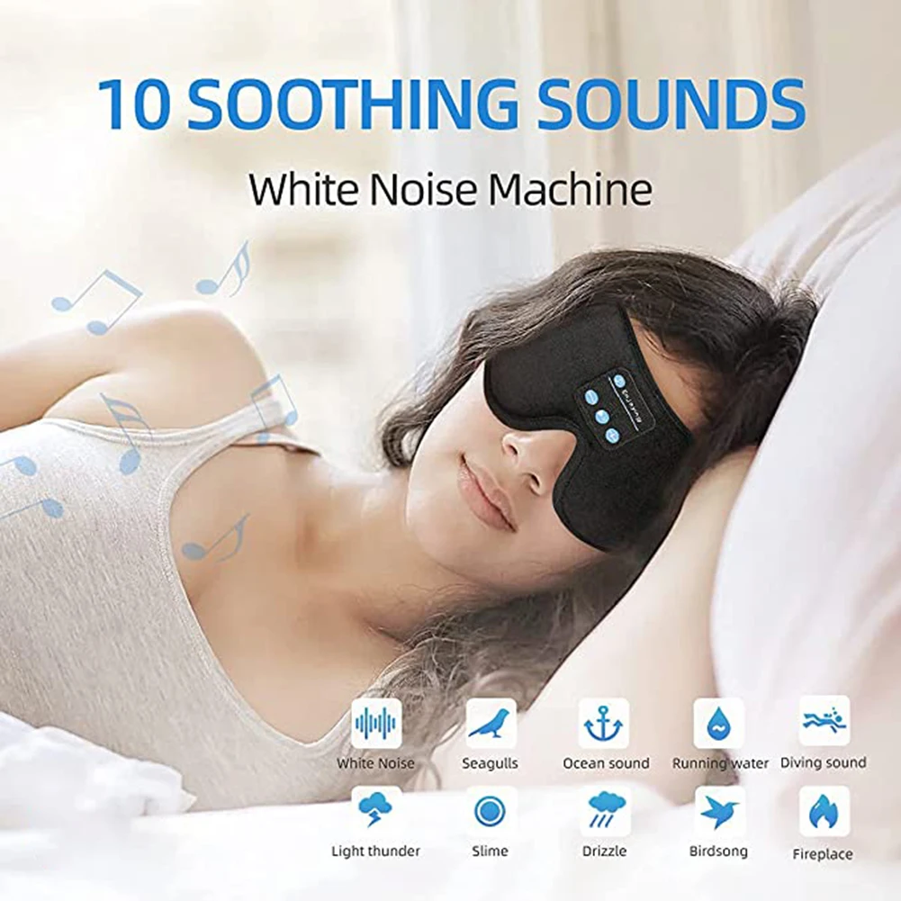 

Стерео Звук Hi-Fi, 3D Музыкальная маска для глаз с автоматическим выключением, Bluetooth 5,0, идеально подходит для боковых сонников, бессонницы, меди...