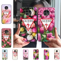 brand guess tulip flower phone case for redmi 9 5 s2 k30pro silicone fundas for redmi 8 7 7a note 5 5a